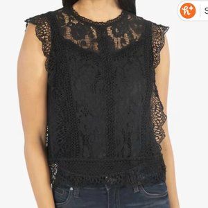 KUT from the Kloth Stella Lace Top black sz Medium